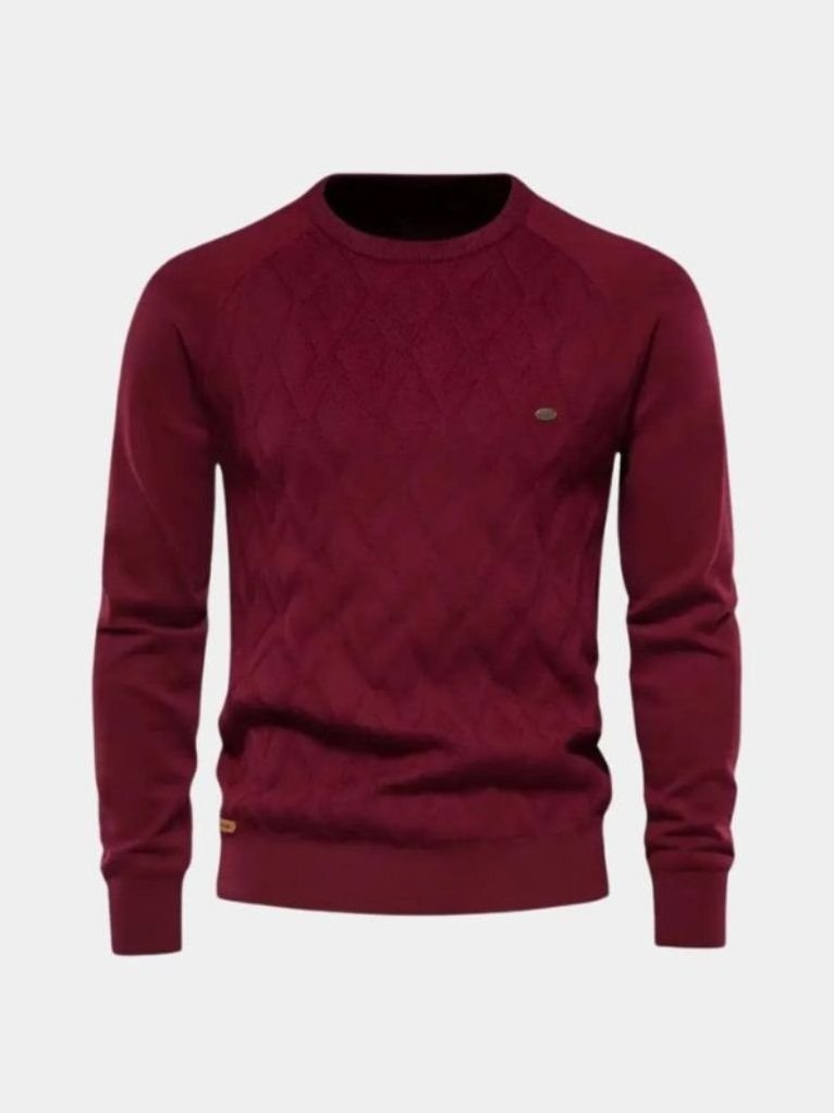 Kingsley — Men's Diamond-Knit Crew Pullover