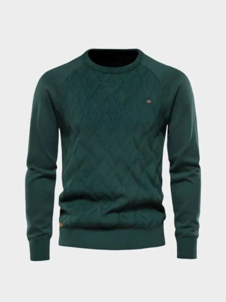 Kingsley — Men's Diamond-Knit Crew Pullover