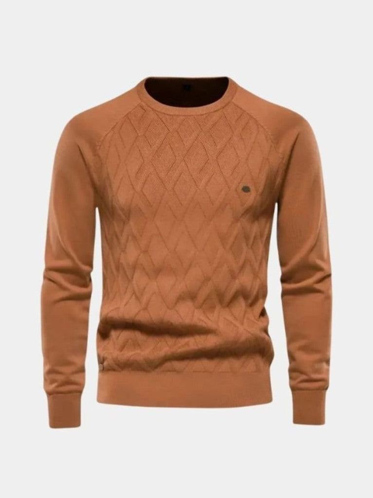 Kingsley — Men's Diamond-Knit Crew Pullover