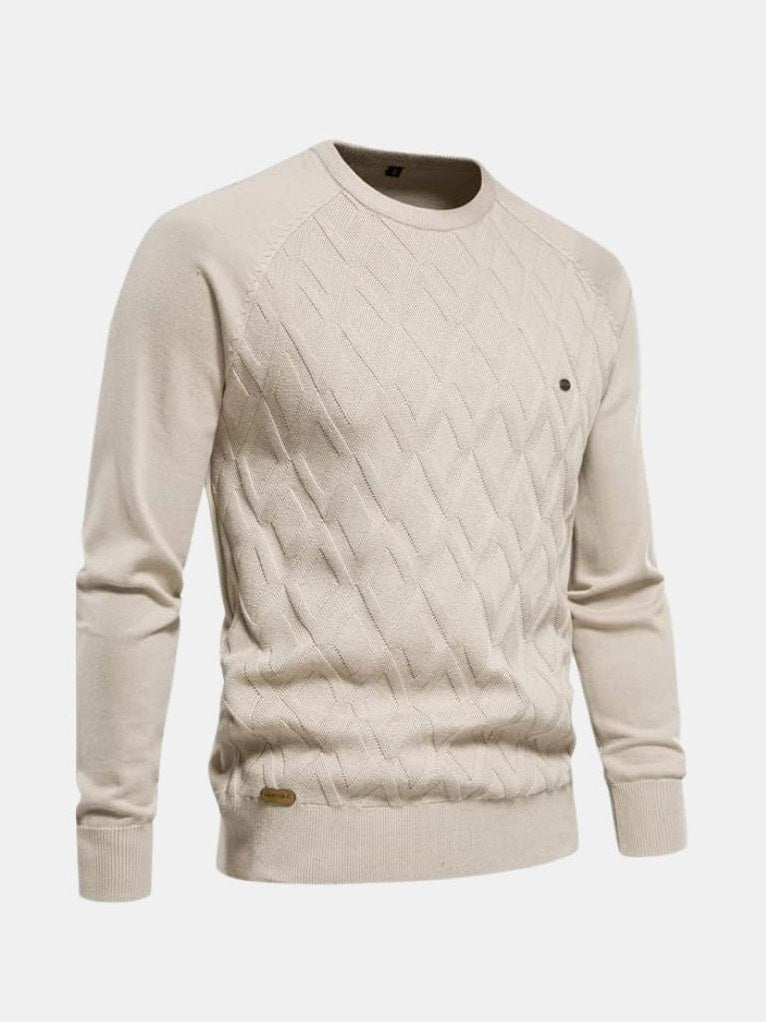 Kingsley — Men's Diamond-Knit Crew Pullover
