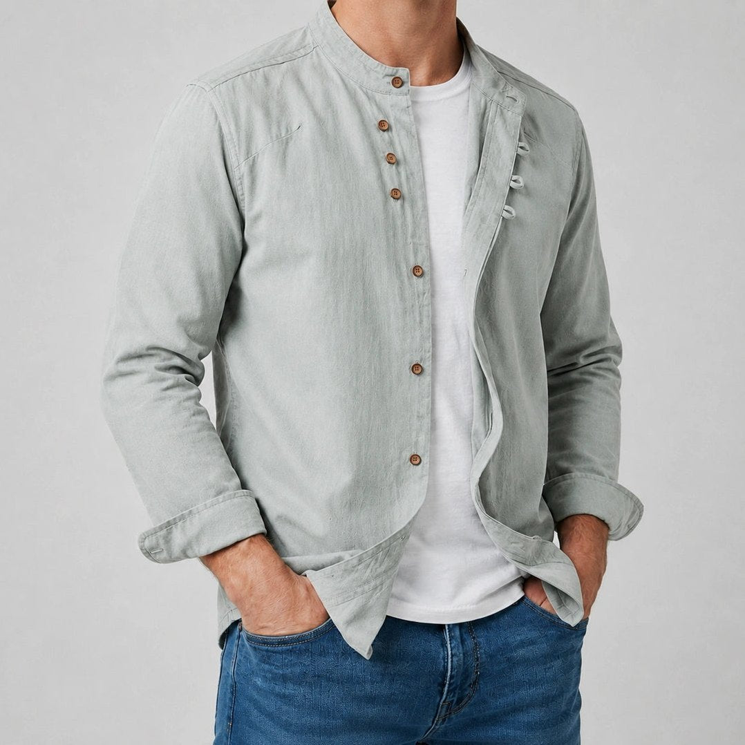 Kyoto — Men's Relaxed Band Collar Shirt