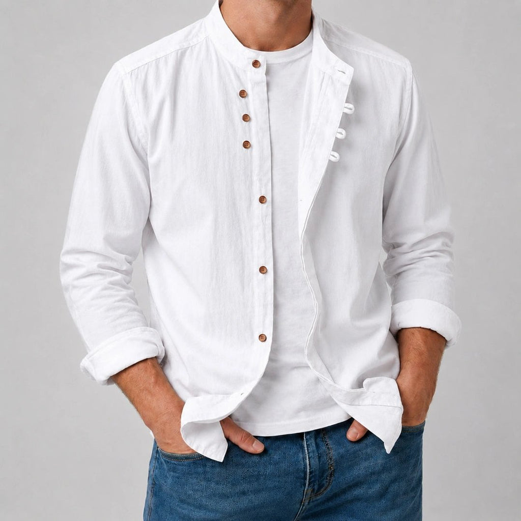 Kyoto — Men's Relaxed Band Collar Shirt