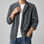 Kyoto — Men's Relaxed Band Collar Shirt – detail