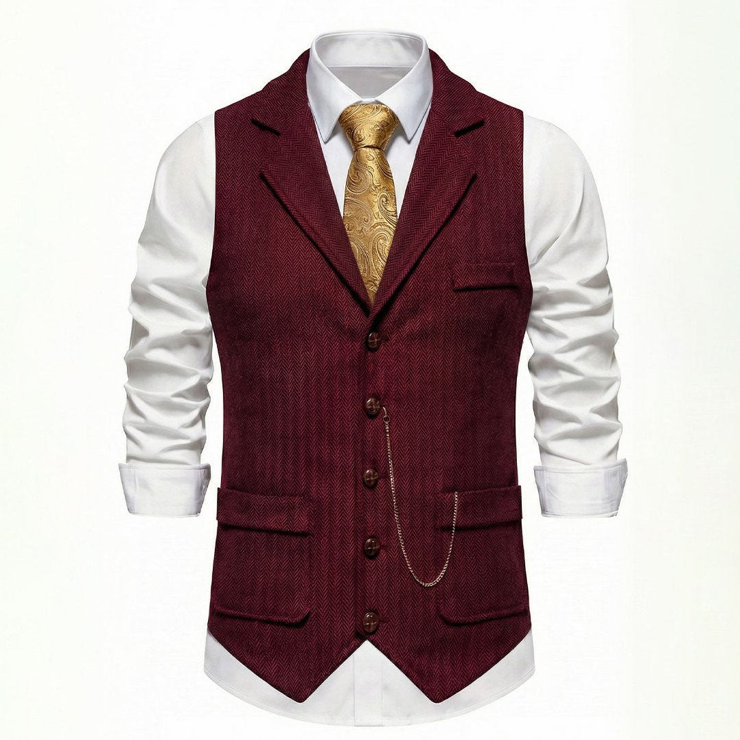 Lancaster — Men's Tailored Waistcoat – close-up