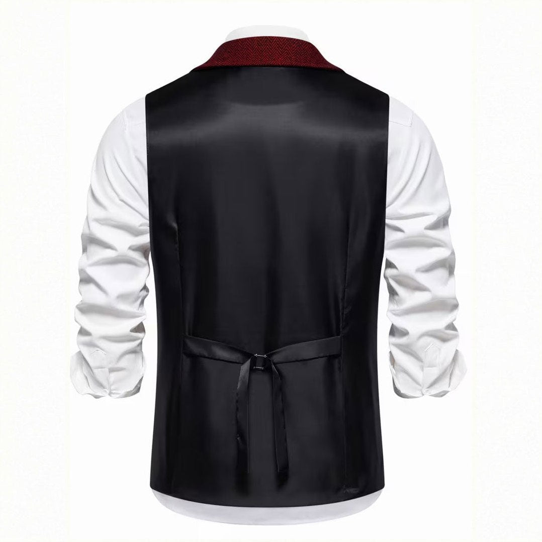 Lancaster — Men's Tailored Waistcoat – fabric detail