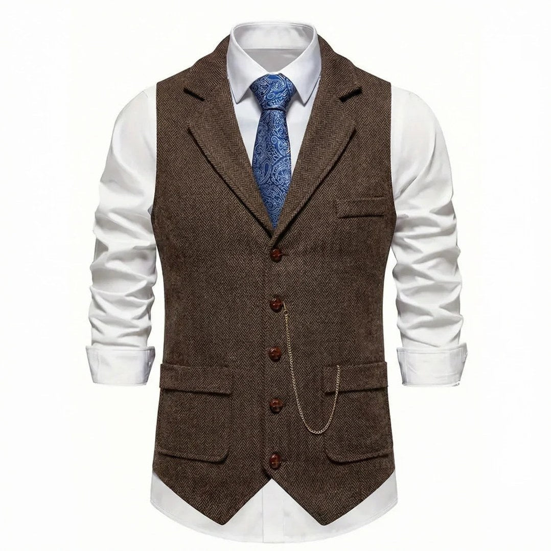 Lancaster — Men's Tailored Waistcoat – fabric detail