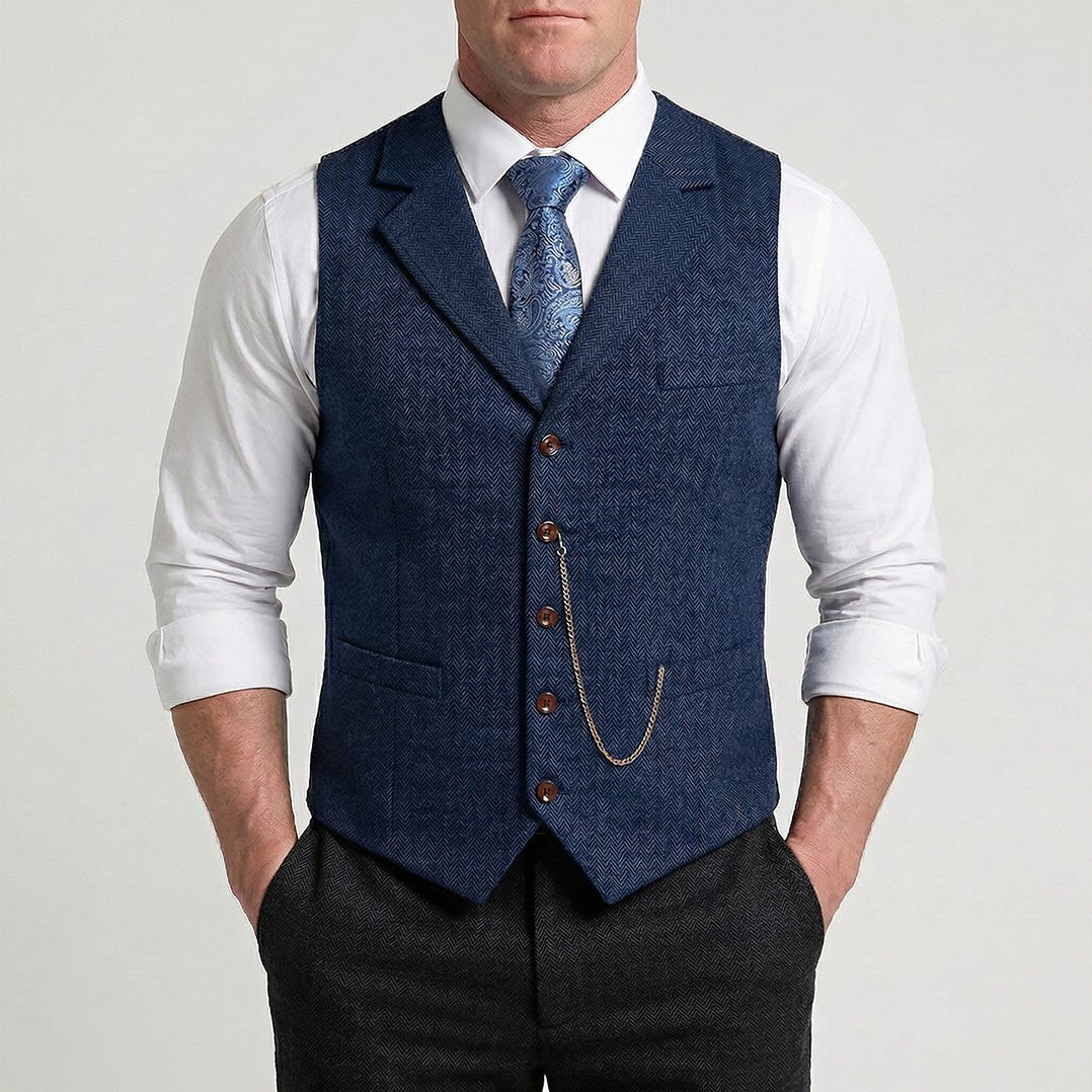 Lancaster — Men's Tailored Waistcoat – detail