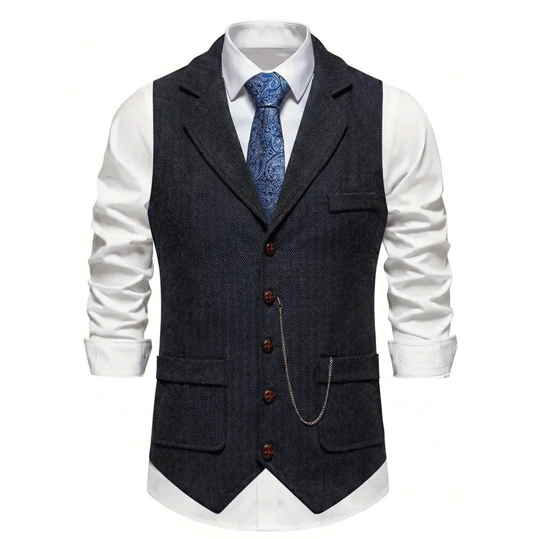 Lancaster — Men's Tailored Waistcoat – close-up
