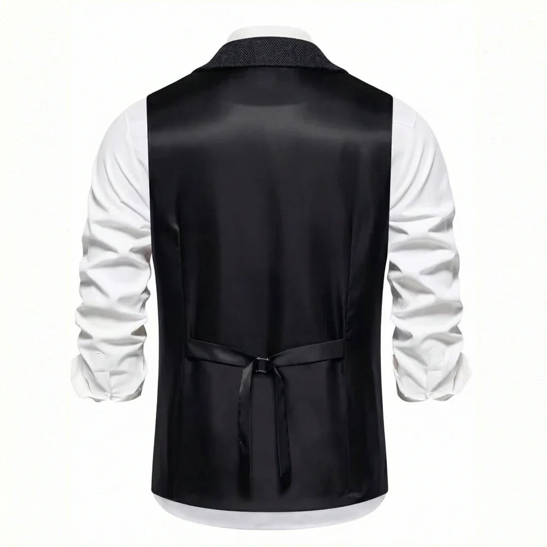 Lancaster — Men's Tailored Waistcoat – fabric detail