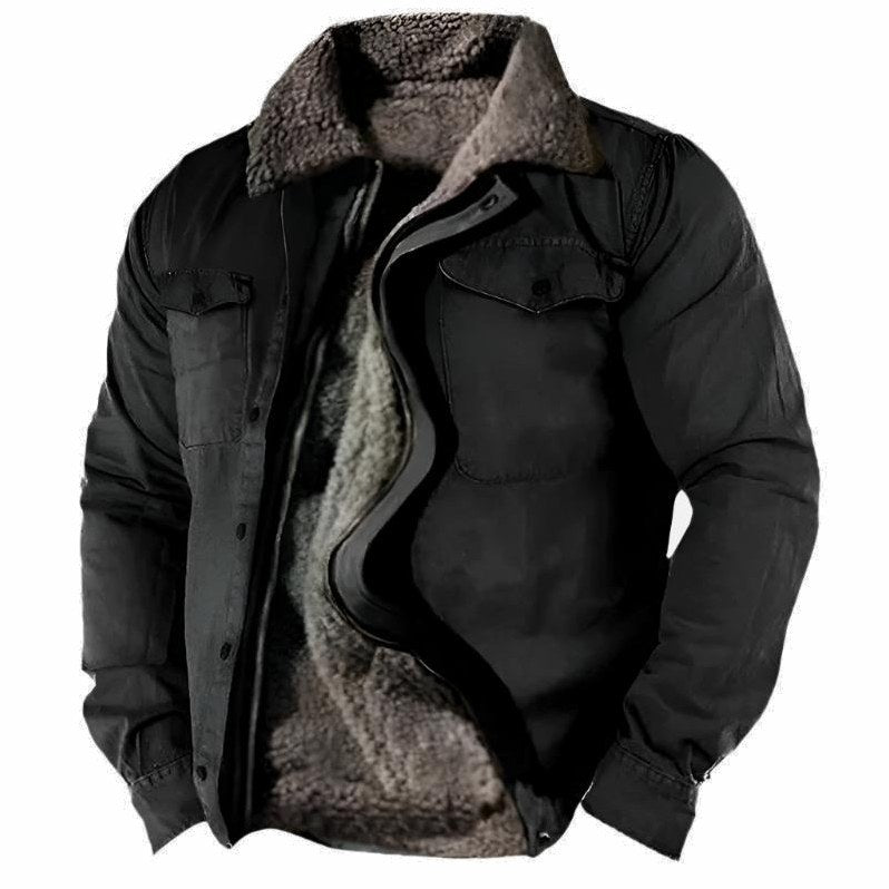 Logan Sherpa-Lined Jacket in Black