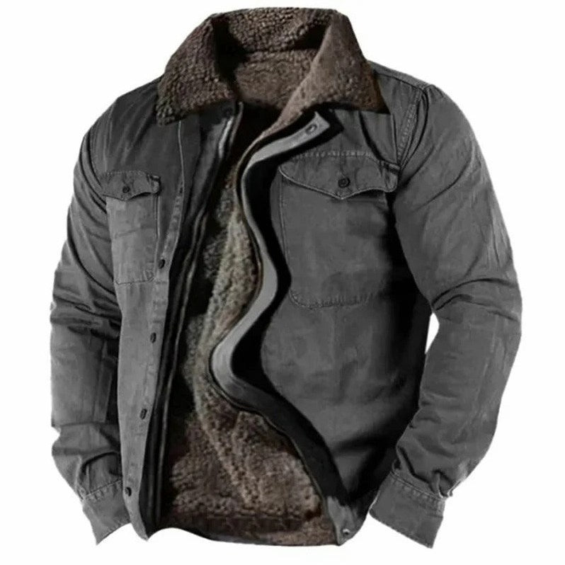 Logan Sherpa-Lined Jacket in Dark Gray