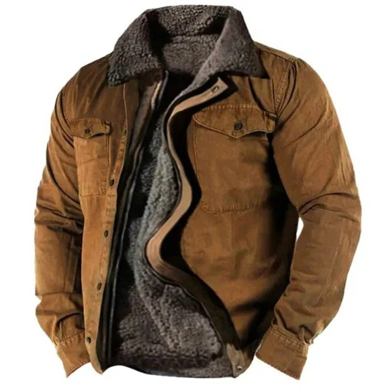 Logan Sherpa-Lined Jacket in Rust Brown
