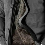 Logan Sherpa-Lined Jacket — sherpa lining and snap placket detail in Dark Gray