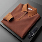 Lowell — Men's Waffle Knit Quarter-Zip Polo