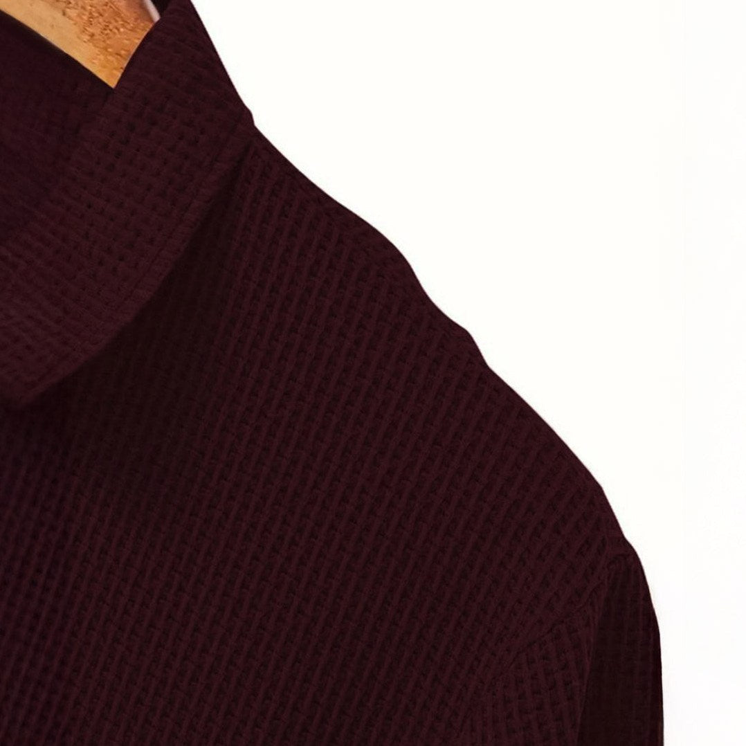 Lusso — Men's Long-Sleeve Comfort Polo – detail