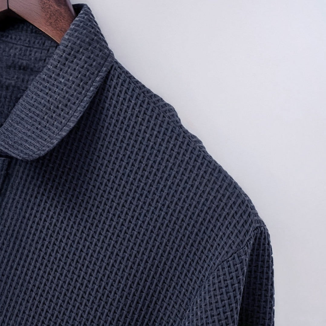 Lusso — Men's Long-Sleeve Comfort Polo – detail