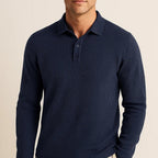 Lusso — Men's Long-Sleeve Comfort Polo – full view
