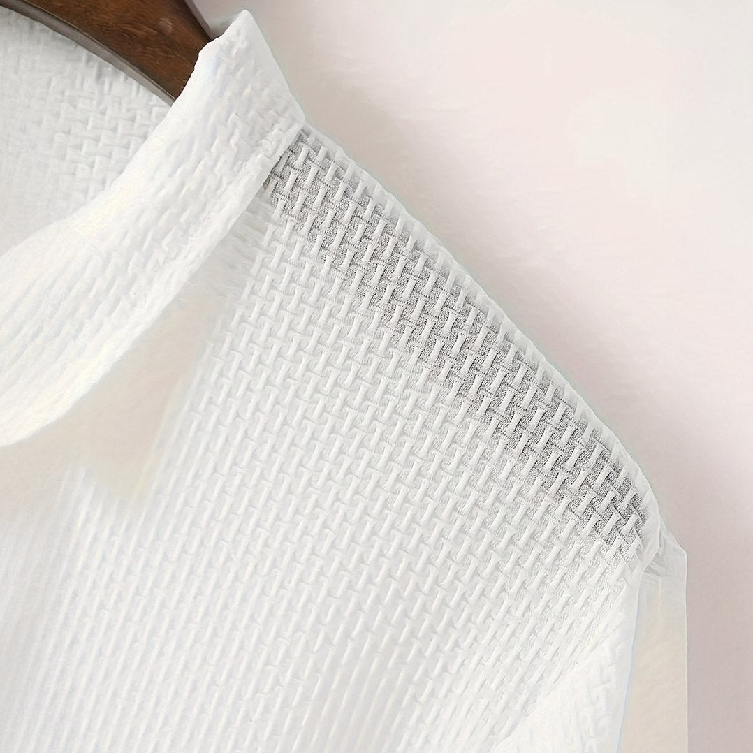 Lusso — Men's Long-Sleeve Comfort Polo – detail