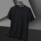 Menton Waffle Crew Tee in Espresso Black