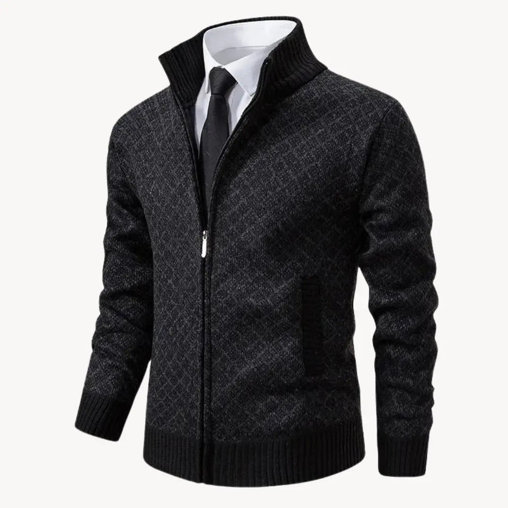 Nolan — Men's Full-Zip Knit Sweater Jacket