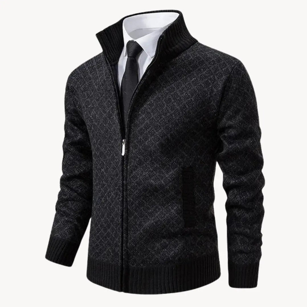 Nolan — Men's Full-Zip Knit Sweater Jacket