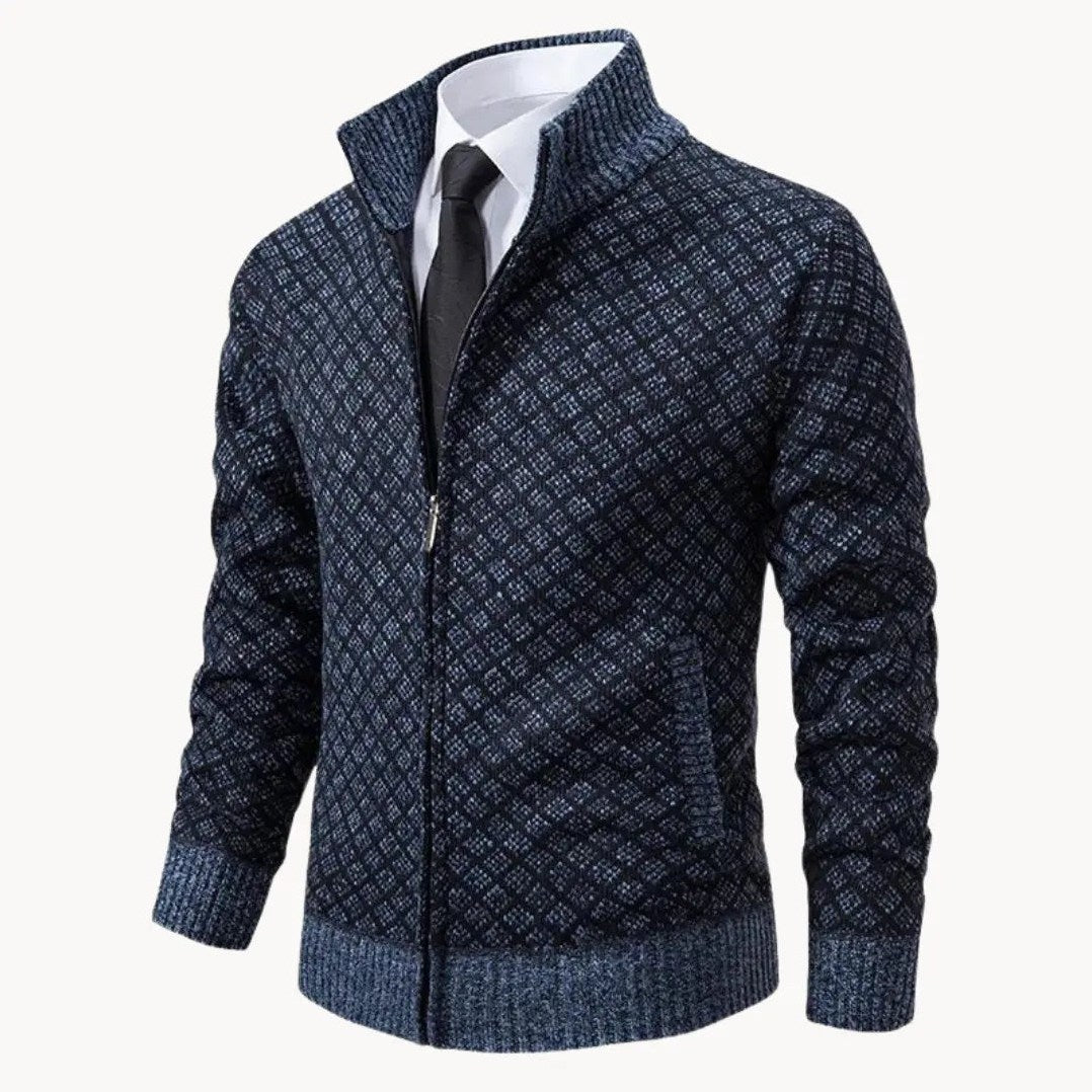 Nolan — Men's Full-Zip Knit Sweater Jacket