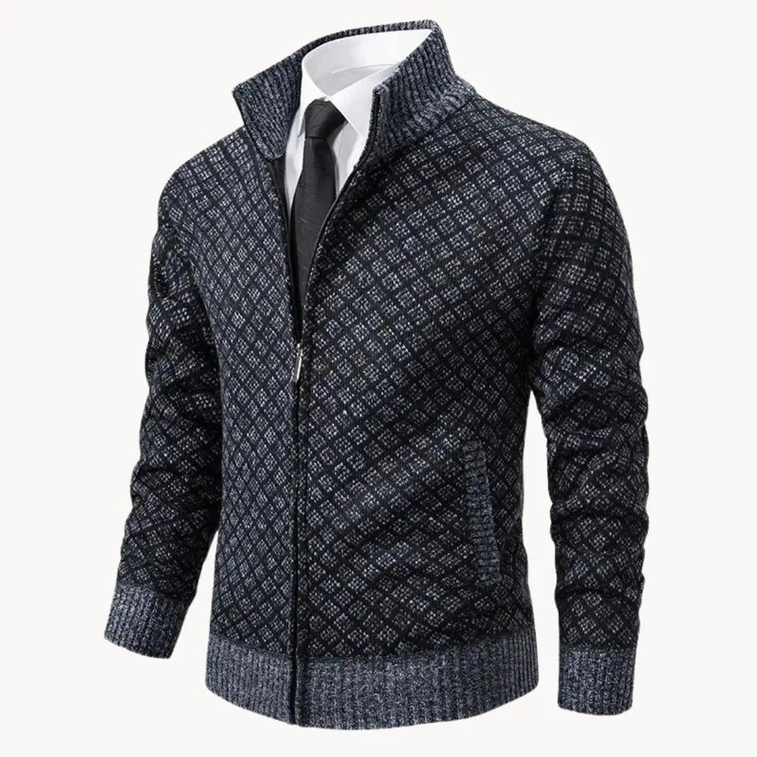 Nolan — Men's Full-Zip Knit Sweater Jacket