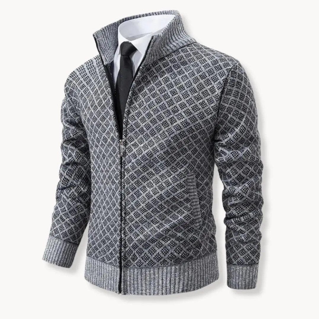 Nolan — Men's Full-Zip Knit Sweater Jacket