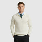 Preston — Men's Cotton Waffle Quarter-Zip Sweater