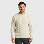 Quincy — Men's Cable Knit Crew Neck Sweater