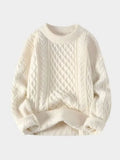 Quincy — Men's Cable Knit Crew Neck Sweater