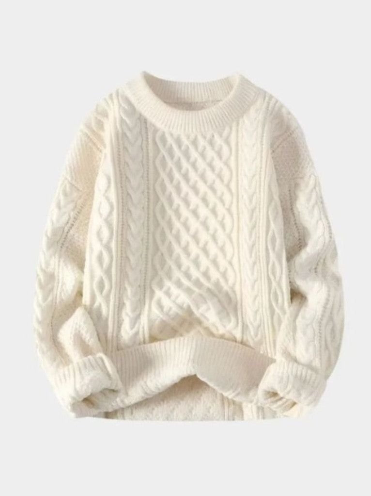 Quincy — Men's Cable Knit Crew Neck Sweater