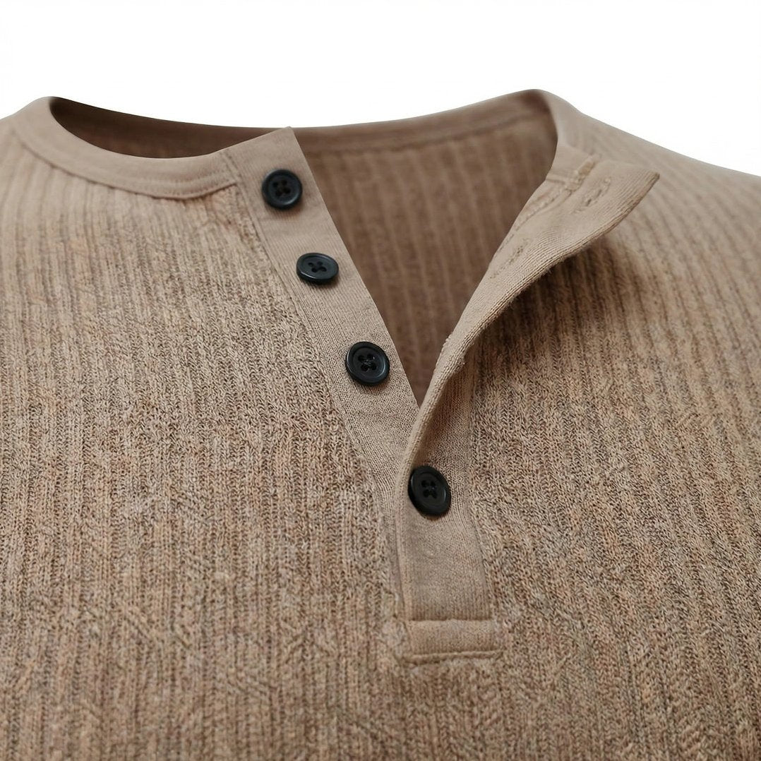 Siena — Men's Soft Henley – close-up