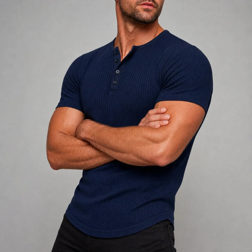 Siena — Men's Soft Henley – close-up
