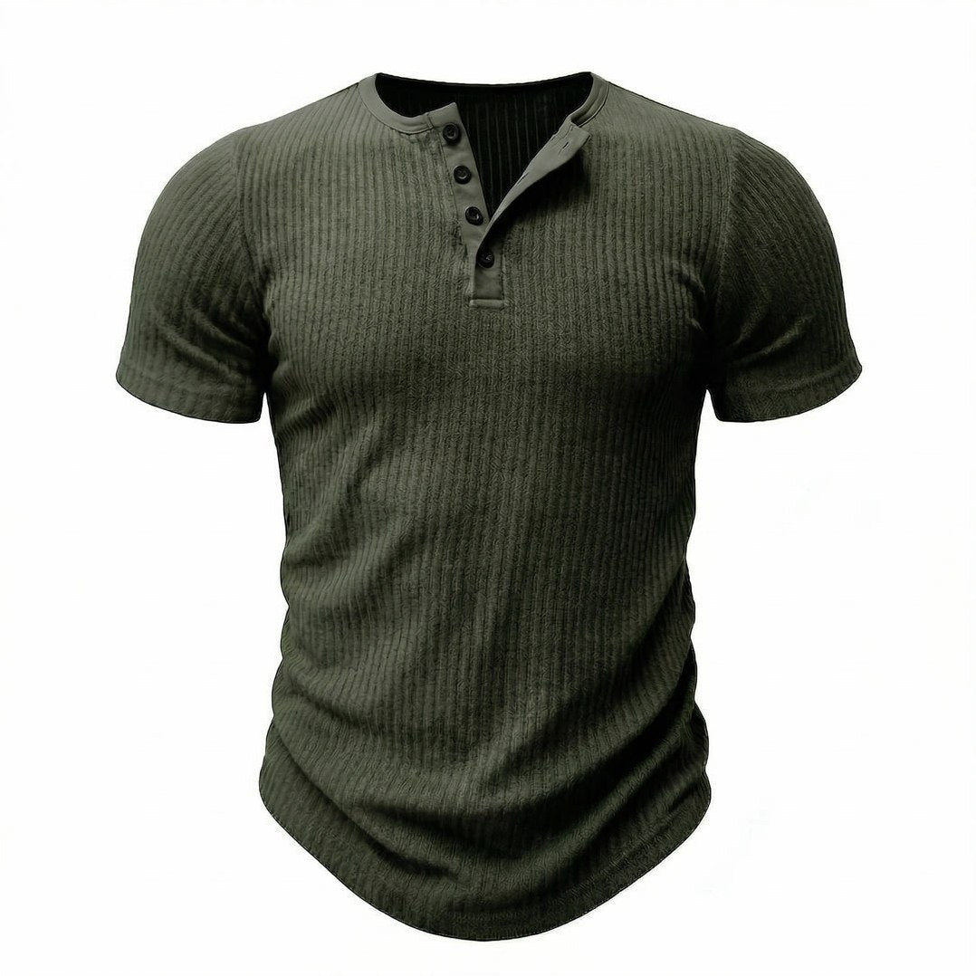 Siena — Men's Soft Henley – close-up