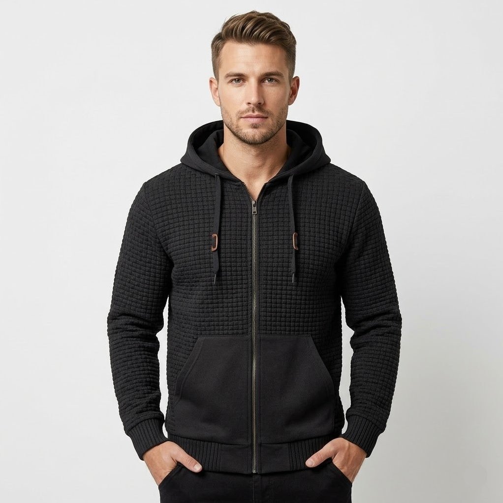 Tahoe — Men's Textured Knit Zip Hoodie