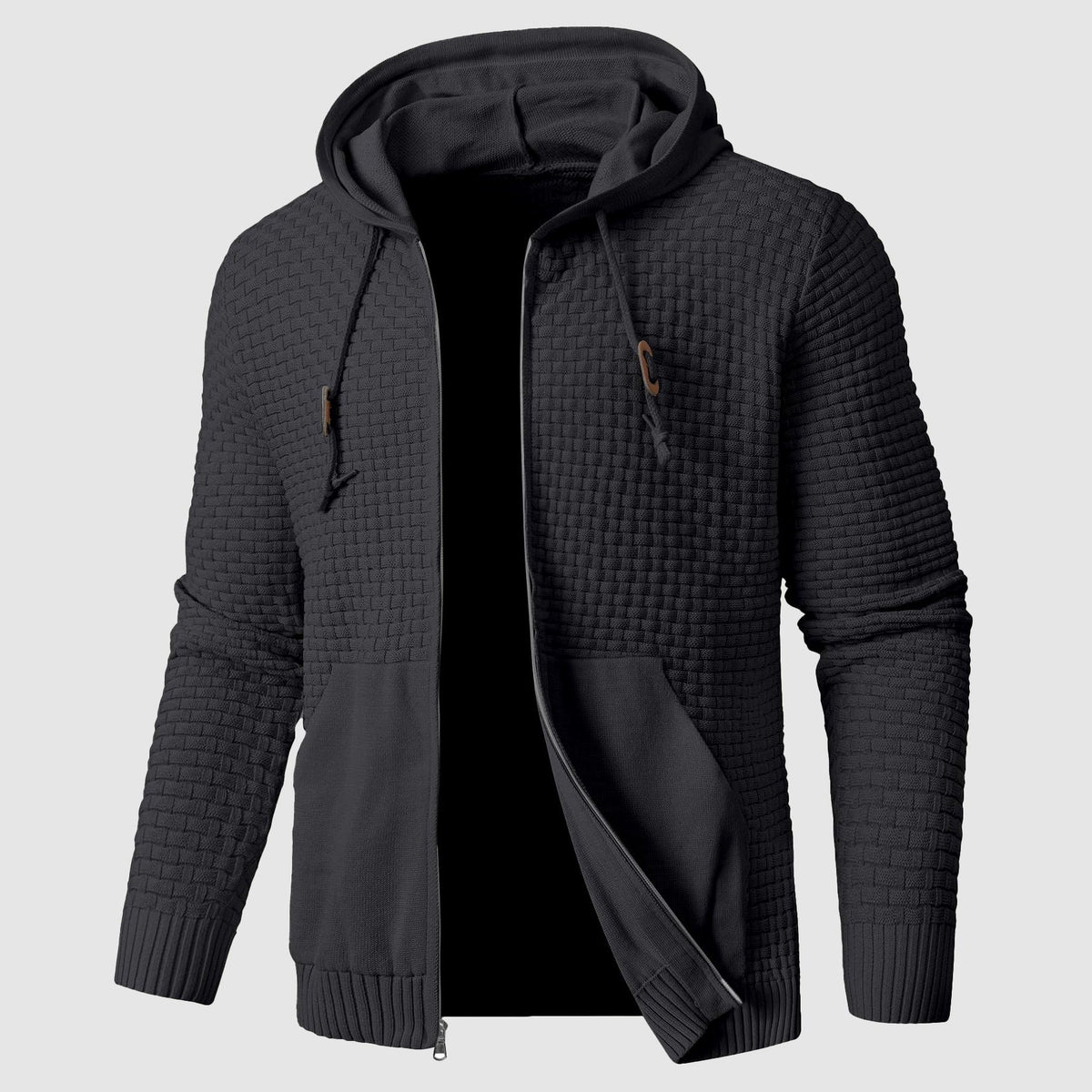 Tahoe — Men's Textured Knit Zip Hoodie