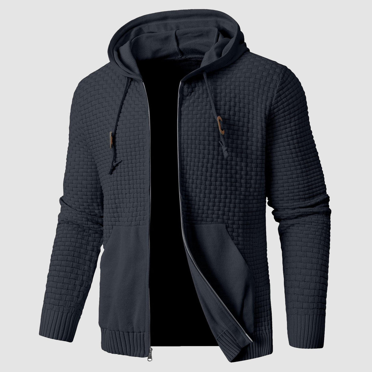 Tahoe — Men's Textured Knit Zip Hoodie