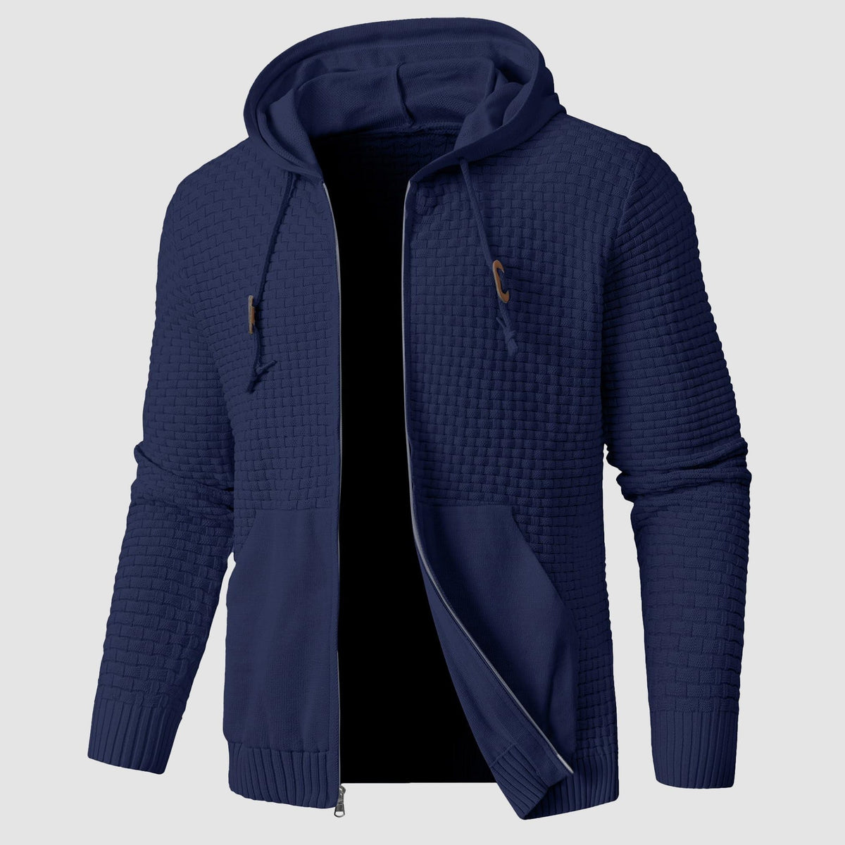 Tahoe — Men's Textured Knit Zip Hoodie