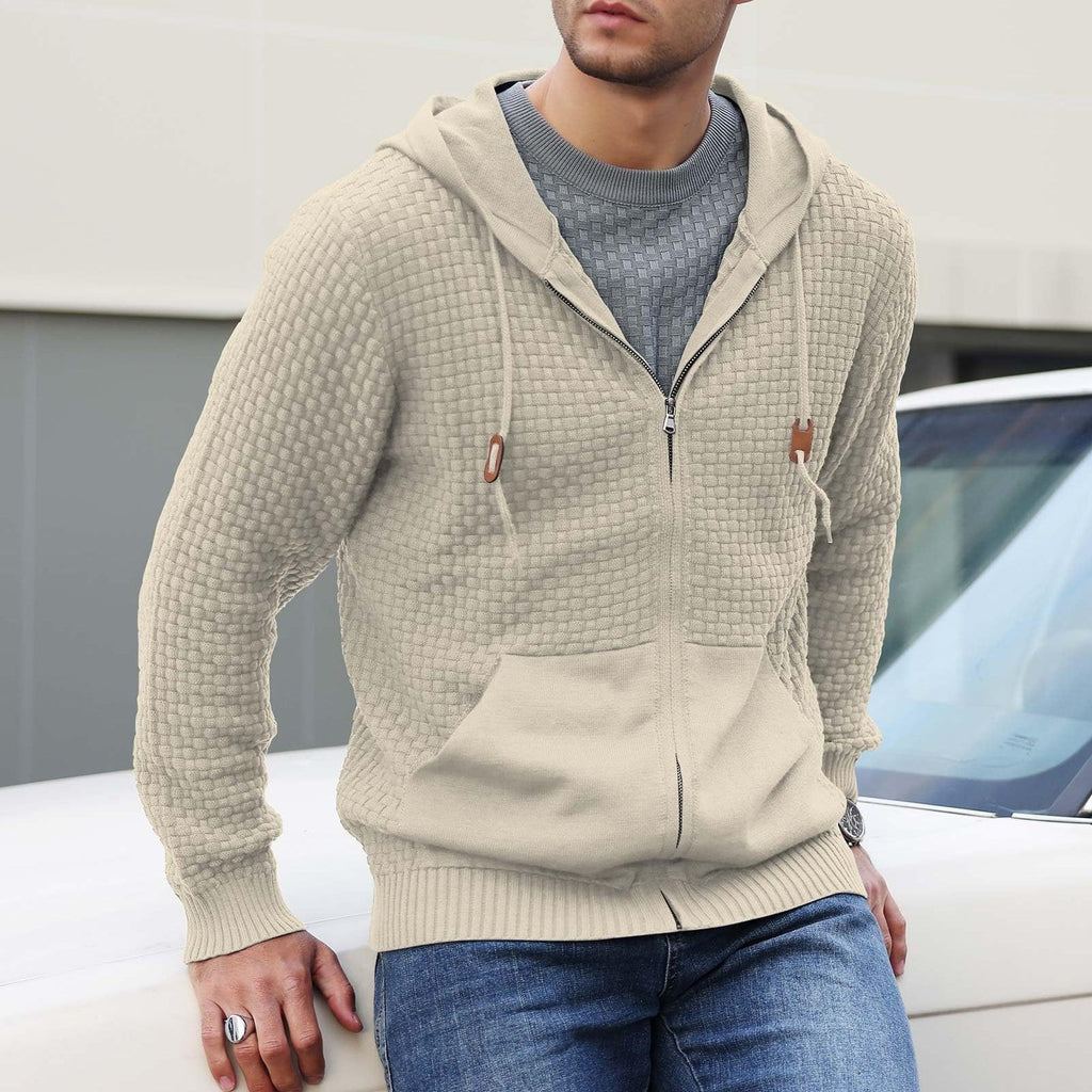 Tahoe — Men's Textured Knit Zip Hoodie