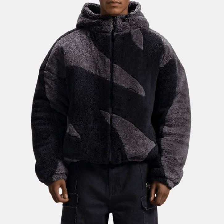Thornton — Men's Plush Color-Block Hooded Jacket