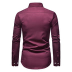 Wells — Men's Easy-Care Dress Shirt – full view