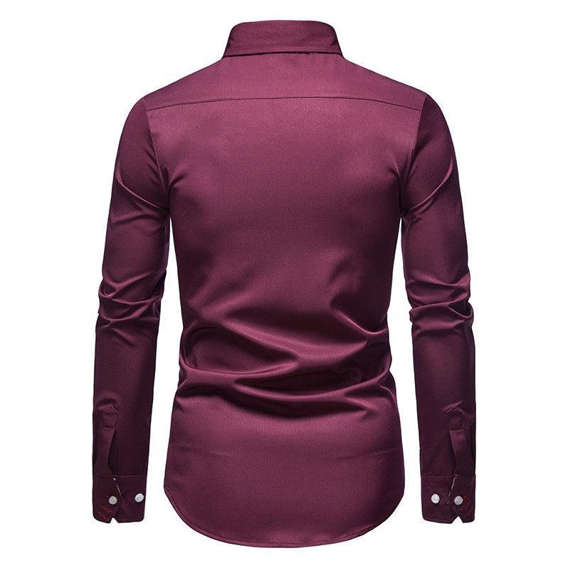 Wells — Men's Easy-Care Dress Shirt – full view