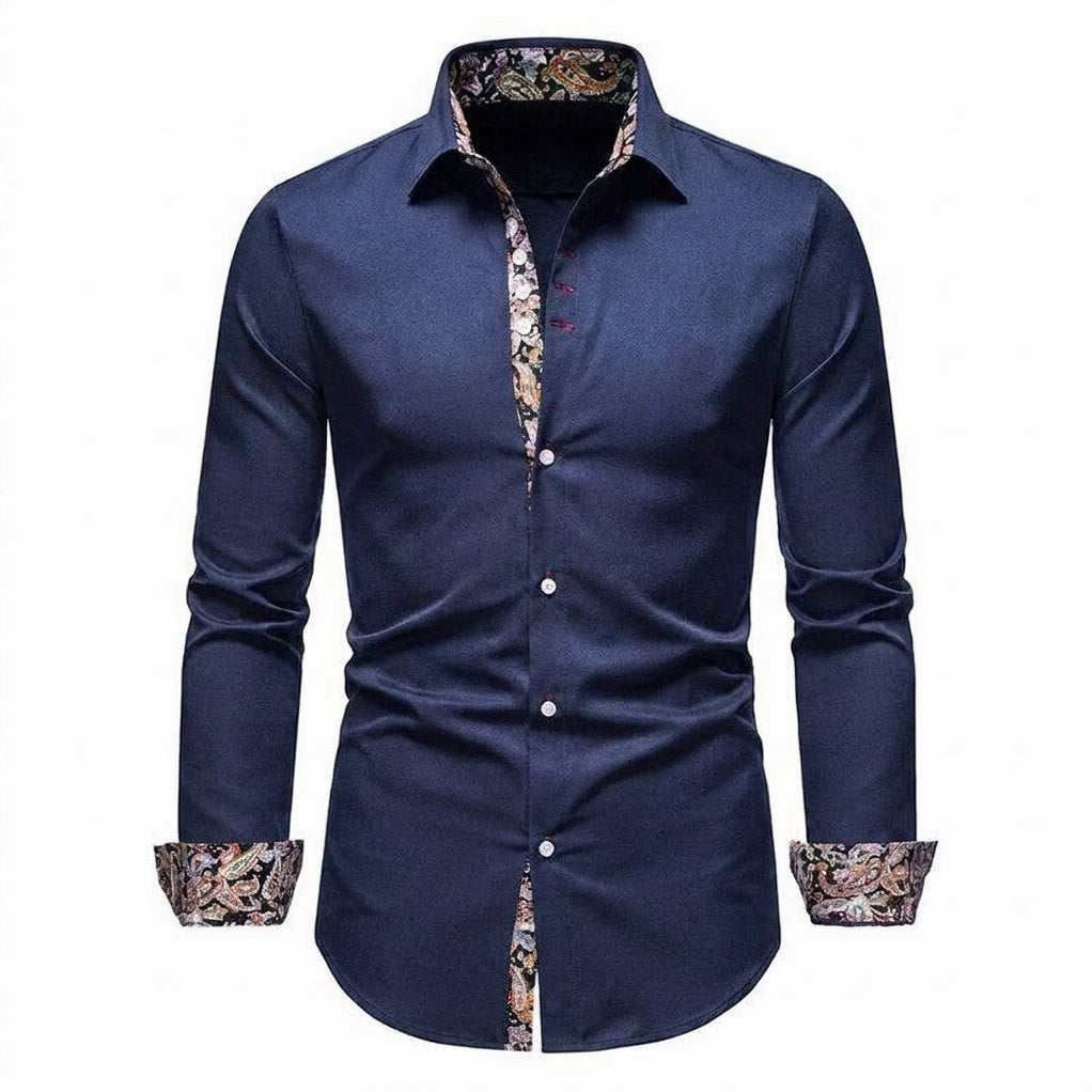 Wells — Men's Easy-Care Dress Shirt – fabric detail
