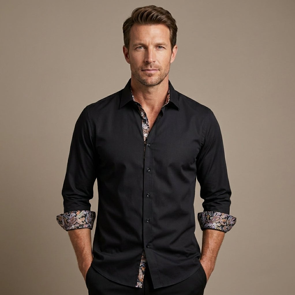 Wells — Men's Easy-Care Dress Shirt – detail