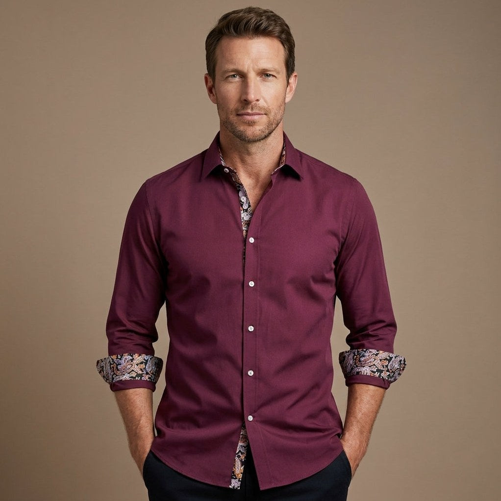 Wells — Men's Easy-Care Dress Shirt – styled look