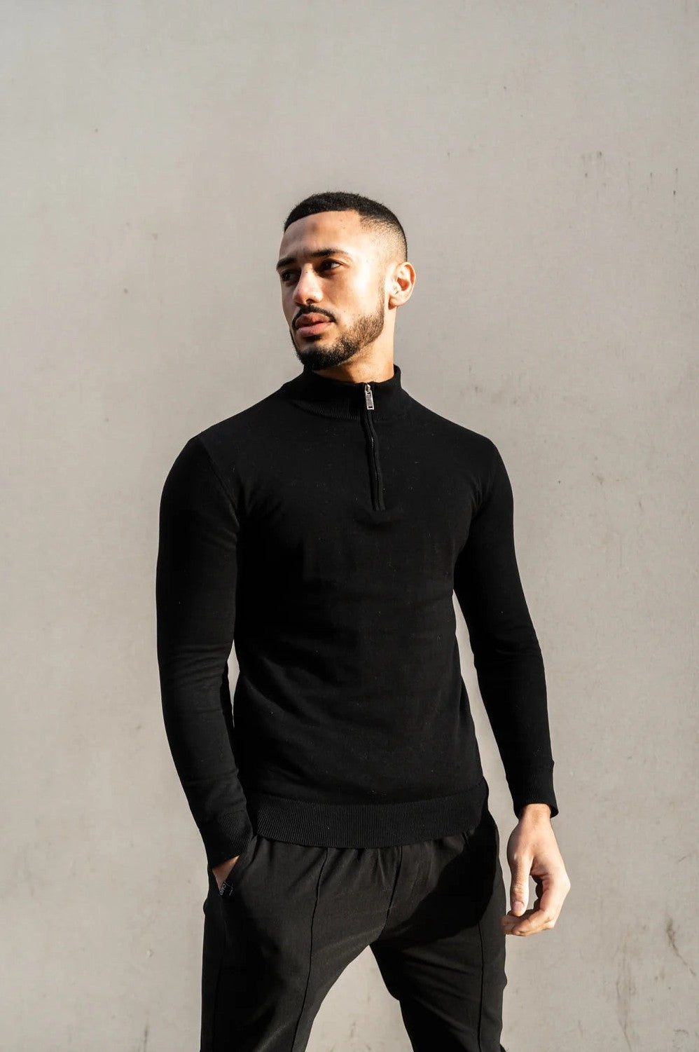 Weston — Men's Fine-Knit Half-Zip Sweater