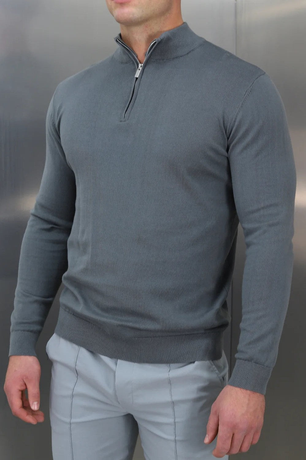 Weston — Men's Fine-Knit Half-Zip Sweater