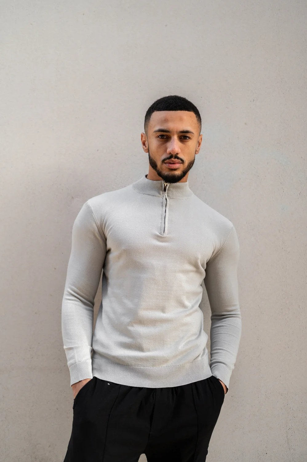 Weston — Men's Fine-Knit Half-Zip Sweater