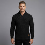Yates — Men's Shawl Collar Basket-Weave Sweater